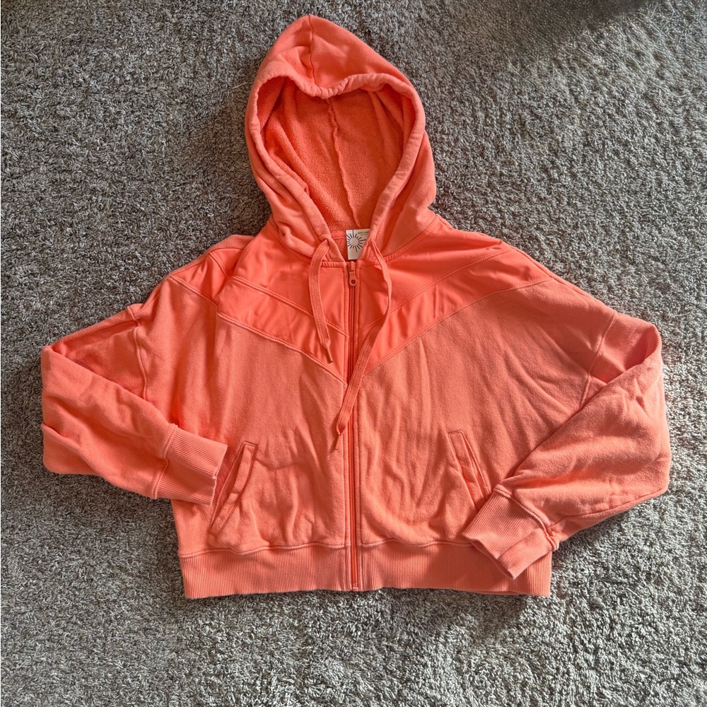 Aerie offline Coral Zip-Up Hoodie